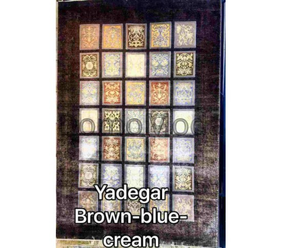 Иранский ковер Diba Carpet Yadegar brown-blue-cream Купить в интернет магазине ДомоМода Иранский ковер Diba Carpet Yadegar brown-blue-cream - высокое качество по лучшей цене в Украине