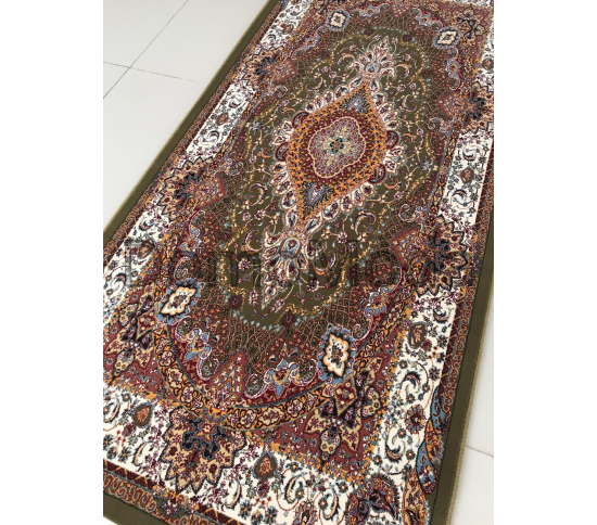 Високощільний килим Abrishim 3824A GREEN / CREAM - Висока якість за найкращою ціною в Україні зображення 3.