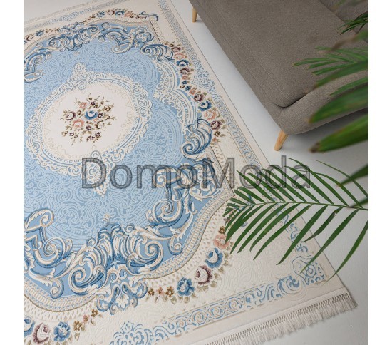 Високощільний килим Belmond K184A L. BLUE-H.B CREAM - Висока якість за найкращою ціною в Україні зображення 2.