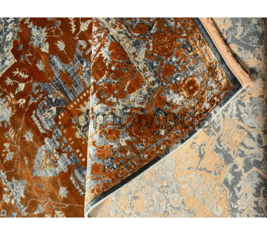 Ковер бамбуковый Elexus Halı Diamond 3774 Turuncu - высокое качество по лучшей цене в Украине изображение 4.