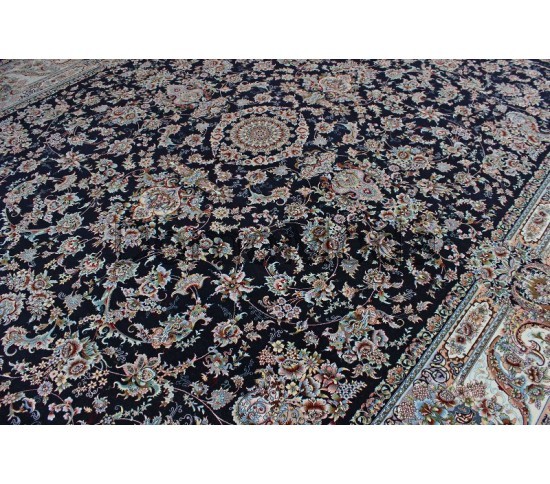 Високощільний килим Shahriyar 002 DARK BLUE - Висока якість за найкращою ціною в Україні зображення 4.