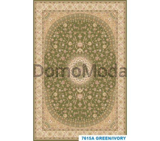 Высокоплотный ковер Turkistan 7615A green-ivory Купить в интернет магазине ДомоМода Высокоплотный ковер Turkistan 7615A green-ivory - высокое качество по лучшей цене в Украине