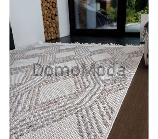 Безворсовый ковер AGRA EK91A white/l.grey Купить в интернет магазине ДомоМода фото 3 Безворсовый ковер AGRA EK91A white/l.grey - высокое качество по лучшей цене в Украине изображение 3.