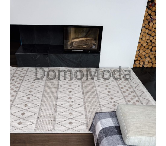 Безворсовый ковер AGRA EN76A white/beige - высокое качество по лучшей цене в Украине изображение 4.