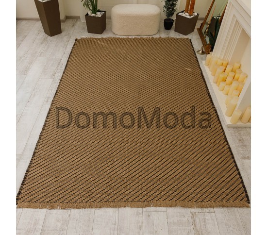 Безворсовый ковёр COTTA B3731A 	black/jute Купить в интернет магазине ДомоМода Безворсовый ковёр COTTA B3731A 	black/jute - высокое качество по лучшей цене в Украине