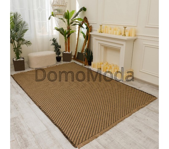 Безворсовый ковёр COTTA B3731A 	black/jute Купить в интернет магазине ДомоМода фото 3 Безворсовый ковёр COTTA B3731A 	black/jute - высокое качество по лучшей цене в Украине изображение 3.