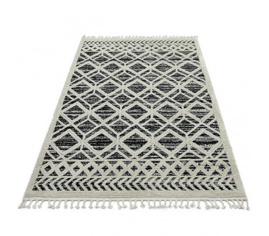 Синтетичний килим Bilbao Y584A ANTRASIT/WHITE - Висока якість за найкращою ціною в Україні