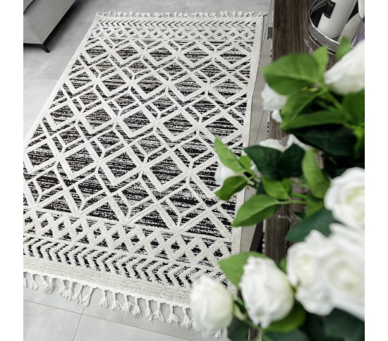 Синтетичний килим Bilbao Y584A ANTRASIT/WHITE - Висока якість за найкращою ціною в Україні зображення 2.