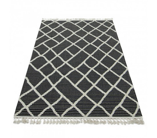Синтетичний килим Bilbao Y619A ANTRASIT/WHITE - Висока якість за найкращою ціною в Україні