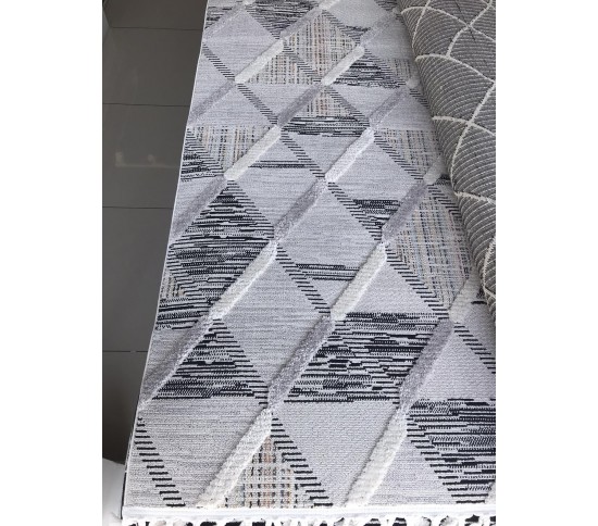 Синтетический ковер  BILBAO Z703A white/grey Купить в интернет магазине ДомоМода Синтетический ковер  BILBAO Z703A white/grey - высокое качество по лучшей цене в Украине