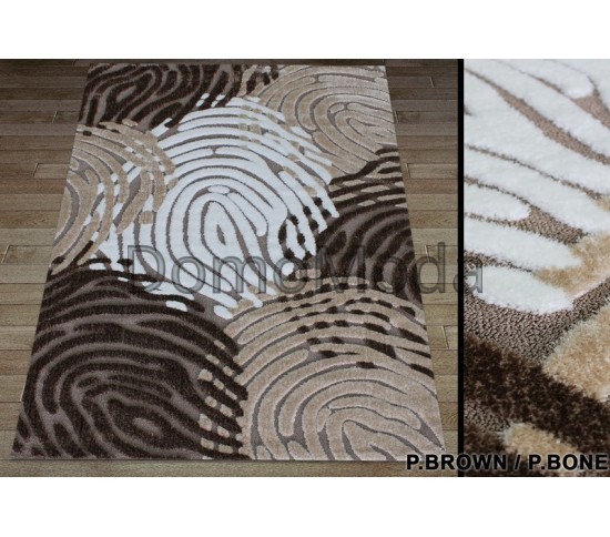 Високоворсний килим Luna 2454a p.brown-p.bone - Висока якість за найкращою ціною в Україні