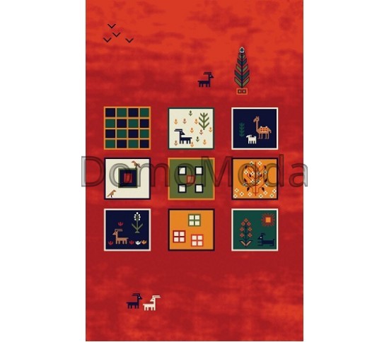 Иранский ковер Gabbeh Sepidah Red Купить в интернет магазине ДомоМода Иранский ковер Gabbeh Sepidah Red - высокое качество по лучшей цене в Украине
