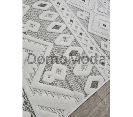 Безворсовая ковровая дорожка DOLCHE 4198A GREEN / CREAM - высокое качество по лучшей цене в Украине изображение 3.