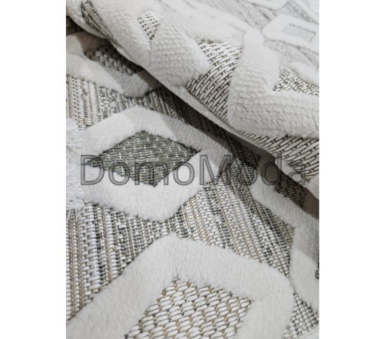 Безворсовая ковровая дорожка DOLCHE 4198A GREEN / CREAM - высокое качество по лучшей цене в Украине изображение 2.