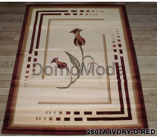 Синтетический ковер Super Maral 2607a ivory-d.red Купить в интернет магазине ДомоМода Синтетический ковер Super Maral 2607a ivory-d.red - высокое качество по лучшей цене в Украине
