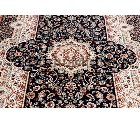 Килим з віскози Queen 6857A dark blue - Висока якість за найкращою ціною в Україні зображення 3.