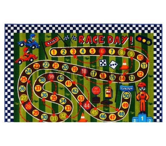 Детский ковер Race Day Anti-Slip Green Купить в интернет магазине ДомоМода Детский ковер Race Day Anti-Slip Green - высокое качество по лучшей цене в Украине