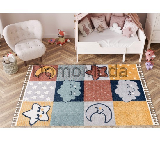 Дитячий килим YOYO GD52 grey / yellow - Stars, clouds Купити в інтернет магазині ДомоМода фото 2 Дитячий килим YOYO GD52 grey / yellow - Stars, clouds - Висока якість за найкращою ціною в Україні зображення 2.