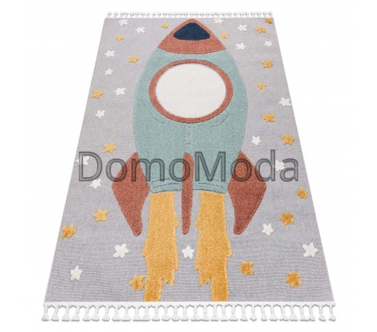 Детский ковер YOYO GD55 grey / blue - Stars, rocket Купить в интернет магазине ДомоМода Детский ковер YOYO GD55 grey / blue - Stars, rocket - высокое качество по лучшей цене в Украине