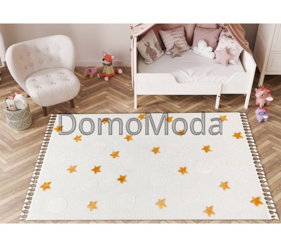 Детский ковер  YOYO GD75 white / orange - Stars, circles - высокое качество по лучшей цене в Украине изображение 4.