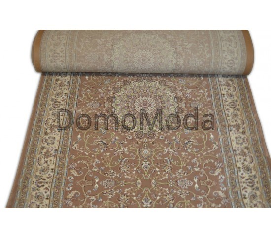 Высокоплотная ковровая дорожка Esfehan 4878A brown-ivory - высокое качество по лучшей цене в Украине