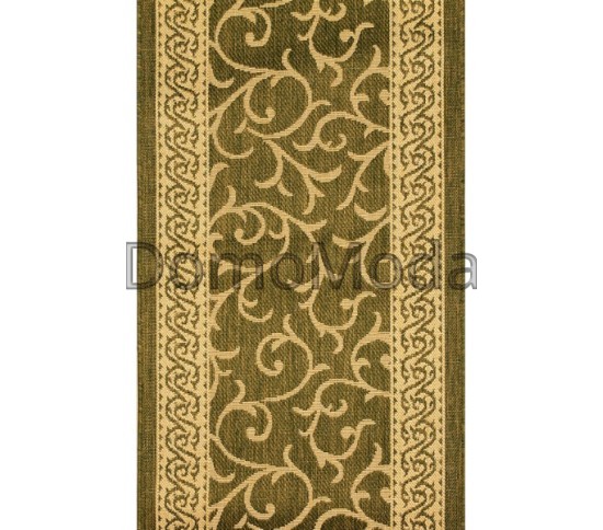 Безворсова килимова доріжка Sisal 014 green-cream - Висока якість за найкращою ціною в Україні