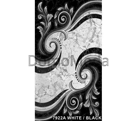 Синтетична килимова доріжка Festival 7922A white-black - Висока якість за найкращою ціною в Україні