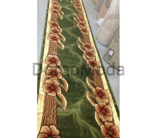 Синтетична килимова доріжка Liliya дерево-бутон зелений - Висока якість за найкращою ціною в Україні