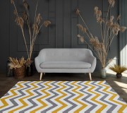 Синтетичний килим ALMINA 131700 grey/yellow - высокое качество по лучшей цене в Украине.