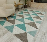 Синтетичний килим ALMINA 131701 2-grey/turkuaz  - высокое качество по лучшей цене в Украине.