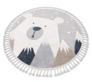 Детский ковер YOYO EY81 circle grey / white- Bear, mountains  - высокое качество по лучшей цене в Украине.