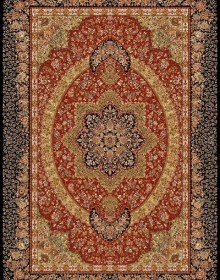 Iranian carpet Marshad Carpet 3053 Dark Red Black - высокое качество по лучшей цене в Украине.