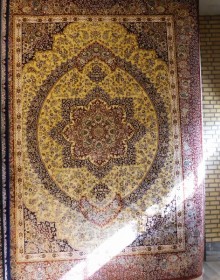 Iranian carpet Marshad Carpet 3053 Dark Yellow Black - высокое качество по лучшей цене в Украине.