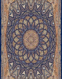 Iranian carpet Marshad Carpet 3055 Dark Blue - высокое качество по лучшей цене в Украине.