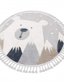 Детский ковер YOYO EY81 circle grey / white- Bear, mountains  - высокое качество по лучшей цене в Украине.