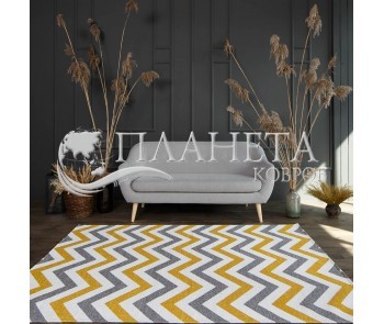 Синтетичний килим ALMINA 131700 grey/yellow - Висока якість за найкращою ціною в Україні