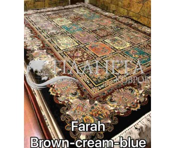 Иранский ковер Diba Carpet farah brown cream-blue - высокое качество по лучшей цене в Украине