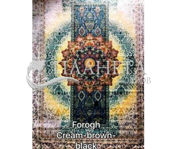 Иранский ковер Diba Carpet Forogh cream-brown-black - высокое качество по лучшей цене в Украине