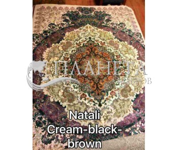 Иранский ковер Diba Carpet Natali cream-black-brown - высокое качество по лучшей цене в Украине