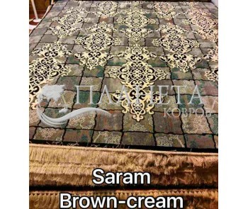 Иранский ковер Diba Carpet Saram brown-cream - высокое качество по лучшей цене в Украине