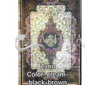 Иранский ковер Diba Carpet Zarin cream-black-brown - высокое качество по лучшей цене в Украине