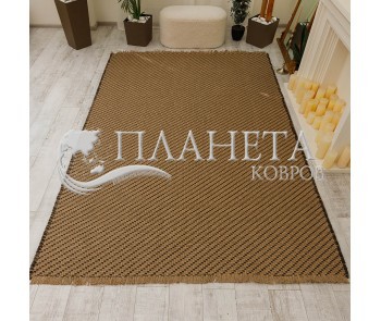 Безворсовый ковёр COTTA B3731A 	black/jute - высокое качество по лучшей цене в Украине