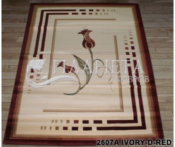 Синтетический ковер Super Maral 2607a ivory-d.red - высокое качество по лучшей цене в Украине