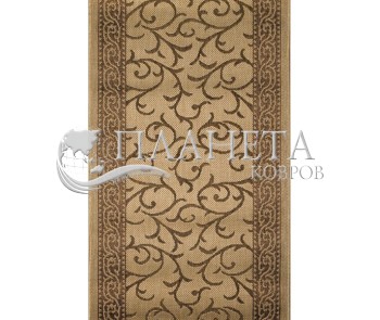 Безворсовая ковровая дорожка Sisal 014 beige-gold - высокое качество по лучшей цене в Украине