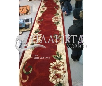 Синтетическая ковровая дорожка Liliya 0571 бордо - высокое качество по лучшей цене в Украине