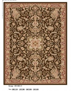 Иранский ковер Diba Carpet Simorgh Dark Brown - высокое качество по лучшей цене в Украине.