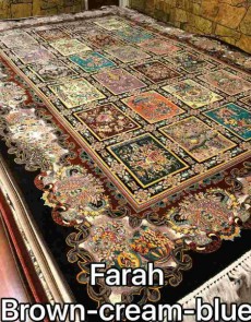 Иранский ковер Diba Carpet farah brown cream-blue - высокое качество по лучшей цене в Украине.