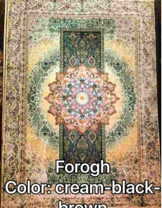Іранський килим Diba Carpet Forogh cream-black-brown - высокое качество по лучшей цене в Украине.