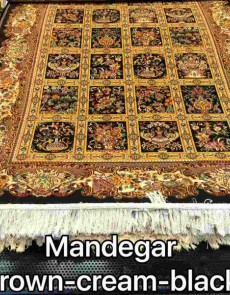 Іранський килим Diba Carpet Mandegar brown-cream-black - высокое качество по лучшей цене в Украине.