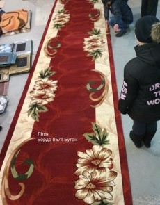 Синтетична килимова доріжка Liliya 0571 бордо - высокое качество по лучшей цене в Украине.